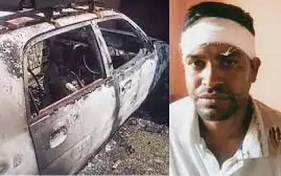 मारपीट के बाद ससुर ने दामाद की गाड़ी जलाई