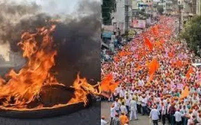 महाराष्ट्र में मराठा आरक्षण पर हिंसक प्रदर्शन