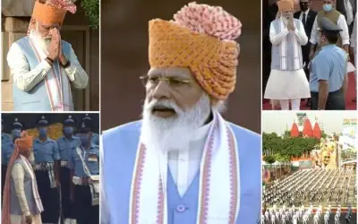 75वें स्वतंत्रता दिवस पर लालकिले की प्राचीर से पीएम मोदी ने किया डेढ़ घंटे तक संबोधित