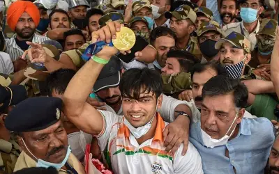घर लौटे गोल्डन ब्वॉय नीरज चोपड़ा के स्वागत में उमड़ पड़ा पूरा शहर