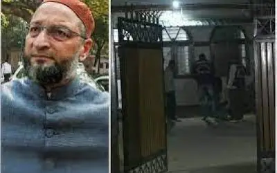 दिल्ली में ओवैसी के सरकारी आवास पर हमला