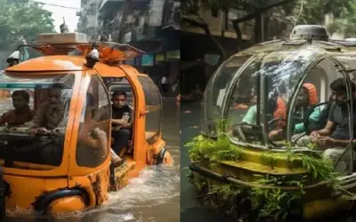 मुंबई की बारिश के लिए एक ऐसी ऑटो रिक्शा, जो बरसात में तैरेगी भी और दौड़ेगी भी !
