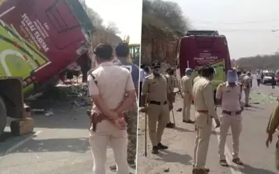 टिकमगढ़ में प्रवासी मज़दूरों की बस पलटी