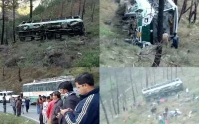 बस खाई में गिरी, आठ की मौत