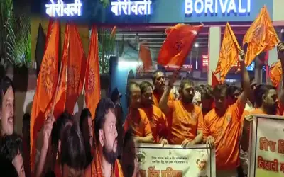 नूंह में हुई हिंसा के विरोध में मुंबई में हिंदू संगठनों का मार्च