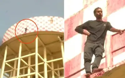 मायके से नहीं आई पत्नी तो पानी टंकी पर चढ़कर पति ने किया आंदोलन