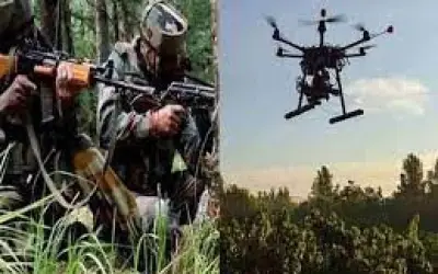 पाकिस्तानी ड्रोन को बीएसएफ ने फायरिंग के बाद भगाया