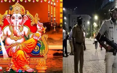 गणेश चतुर्थी को लेकर मुंबई में चप्पे-चप्पे पुलिस बल के जवान तैनात