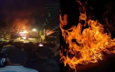 मुंबई के खार कोलीवाड़ा में गैस रिसाव से लगी भीषण आग