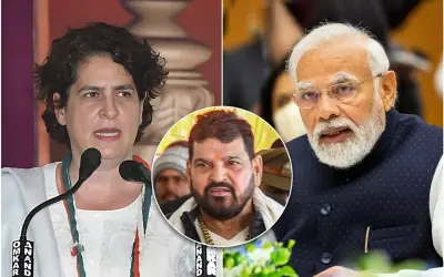 बृजभूषण पर कार्रवाई न होने की वजह बताएं पीएम मोदी : प्रियंका