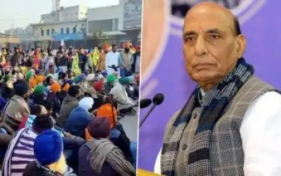 केंद्र सरकार आंदोलनरत किसानों को लेकर संवेदनशील है : राजनाथ सिंह