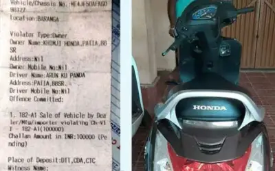 65 हज़ार की नई स्कूटी का कट गया एक लाख रुपए का चालान