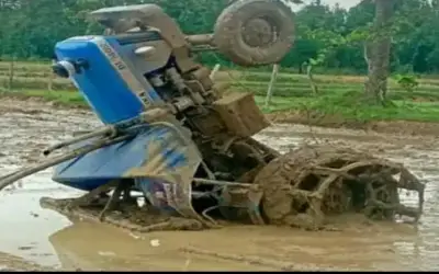 कीचड़ में फंसे ट्रैक्टर को निकालने के दौरान हादसा, किसान की मौत