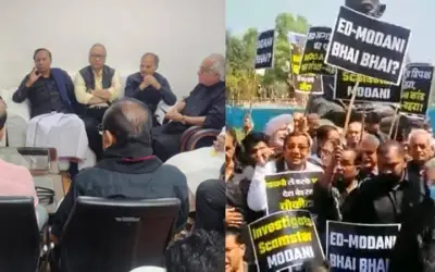 राहुल के समर्थन में संसद में विपक्ष ने काले पहनकर किया हंगामा, लोकसभा-राज्यसभा स्थगित