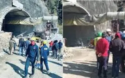 दिवाली में उत्तरकाशी में टनल धंसने से अंदर फंसे 40 मजदूर