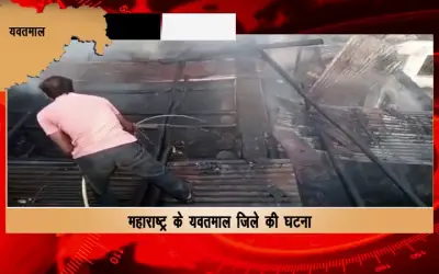 Fire broke out after blast in LPG cylinder
